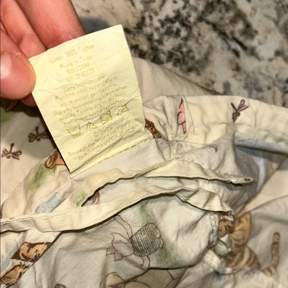 Vintage Disney Winnie the Pooh Print Baby Basket Liner